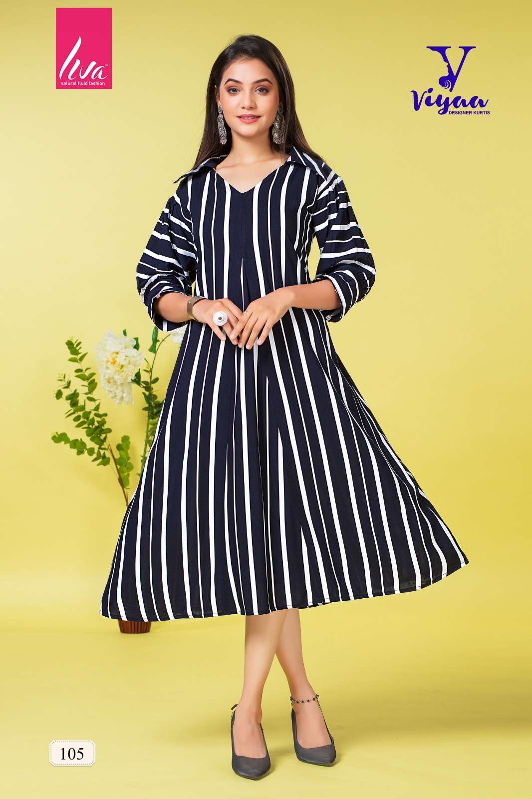 PRETTY GIRL FINEST QUALITY OF PURE REYON LIVA TAG FANCY KURTI BY VIYAA DESIGNER BRAND 1005